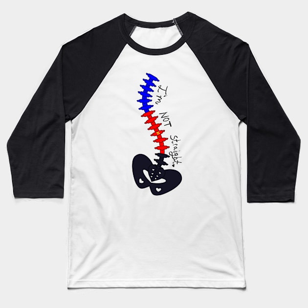 Not Straight - Polyamorous Baseball T-Shirt by WhiteRabbitWeirdo